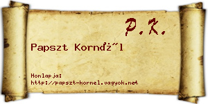 Papszt Kornél névjegykártya