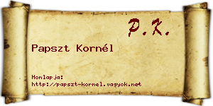Papszt Kornél névjegykártya