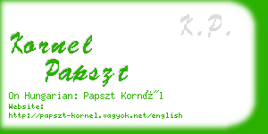 kornel papszt business card